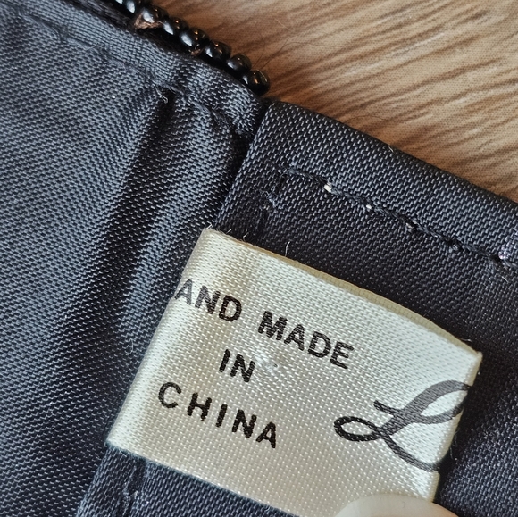 Vintage La Regale hand beaded cummerbund wide waist belt black and gold chevron - Picture 7 of 7